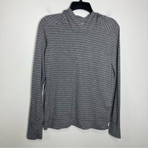 Toad‎ & Co insect shield striped hooded long sleeve tee size small